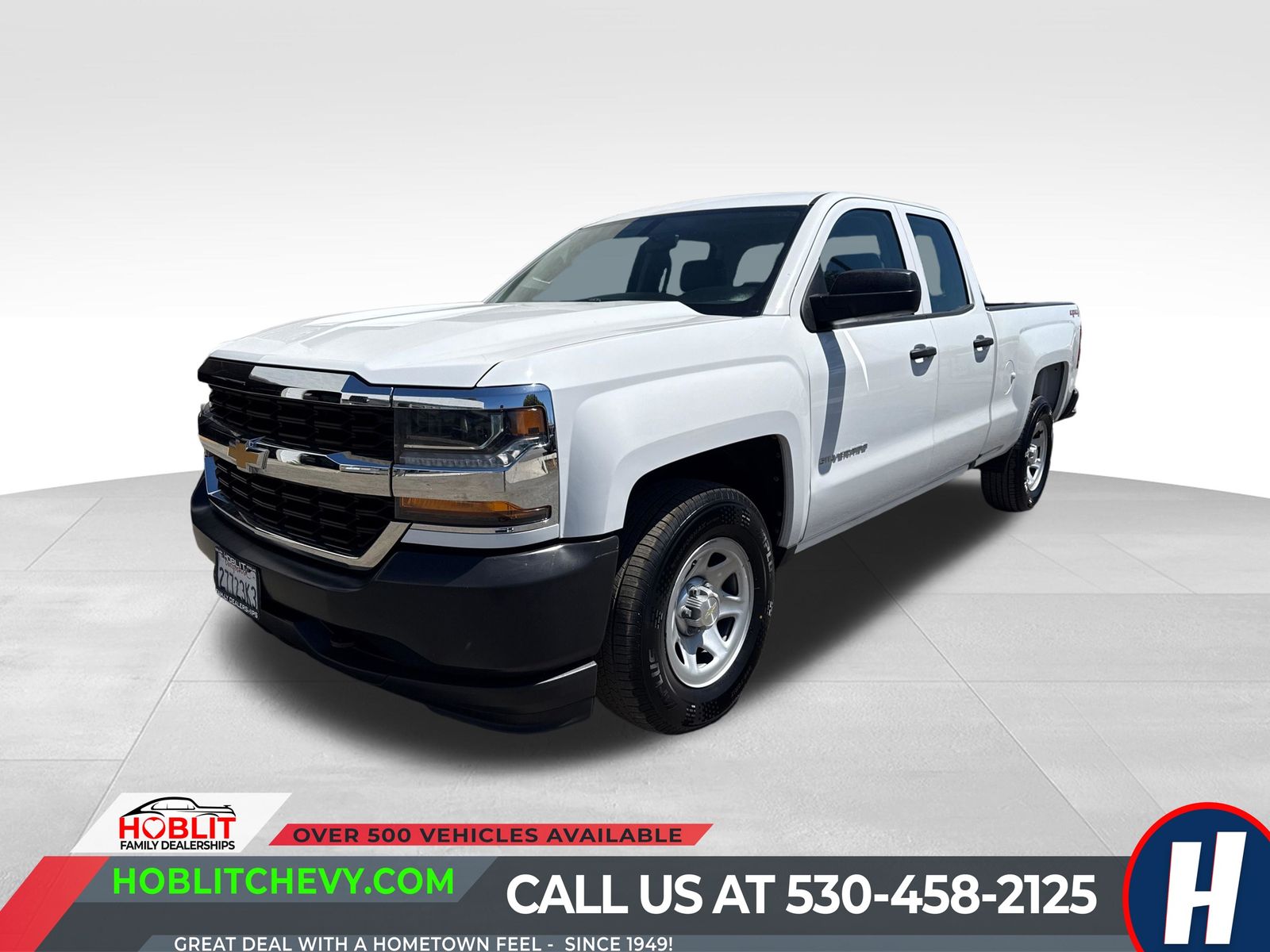 Summit White 2018 Chevrolet Silverado 1500 Pickup Truck Four-Wheel Drive 6-Speed Automatic Overdrive