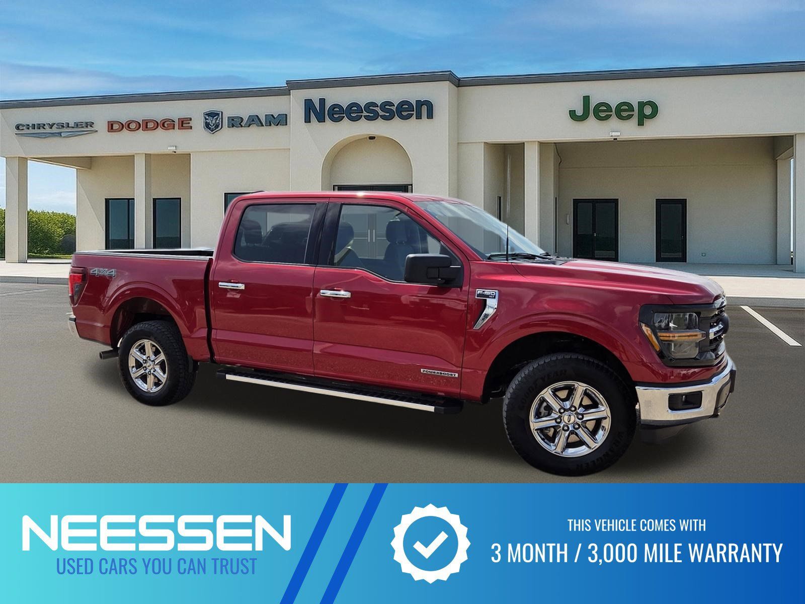 Red Metallic 2025 Ford F-150 XLT SuperCrew 4WD Pickup Truck Four-Wheel Drive Automatic