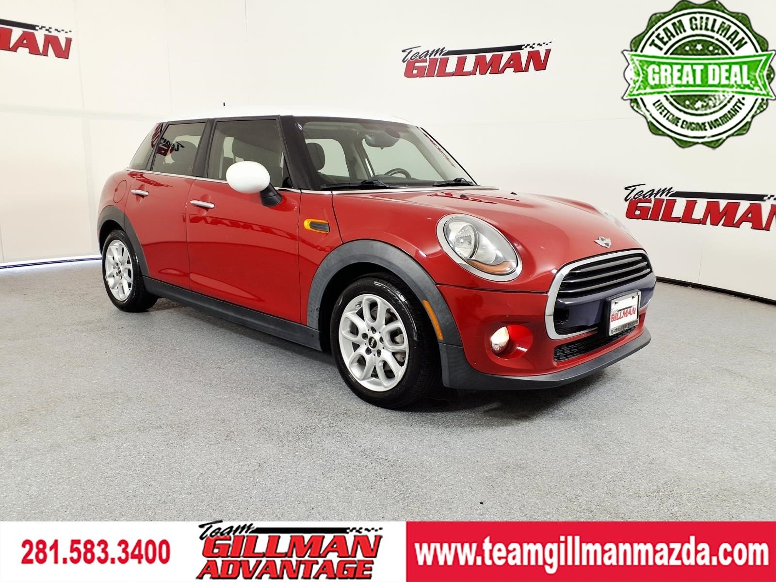 Blazing Red Metallic 2018 MINI Cooper Hatchback Front-Wheel Drive 6-Speed Automatic