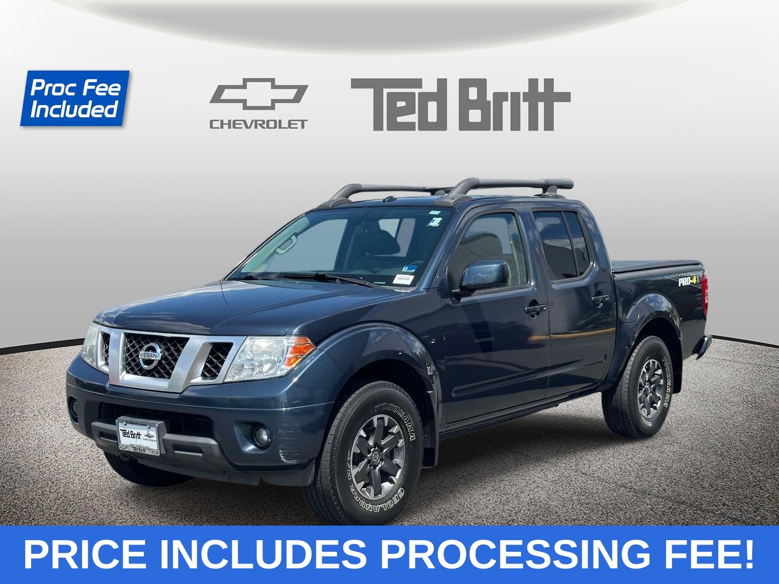 Arctic Blue 2016 Nissan Frontier Pickup Truck Four-Wheel Drive 5-Speed Automatic Overdrive