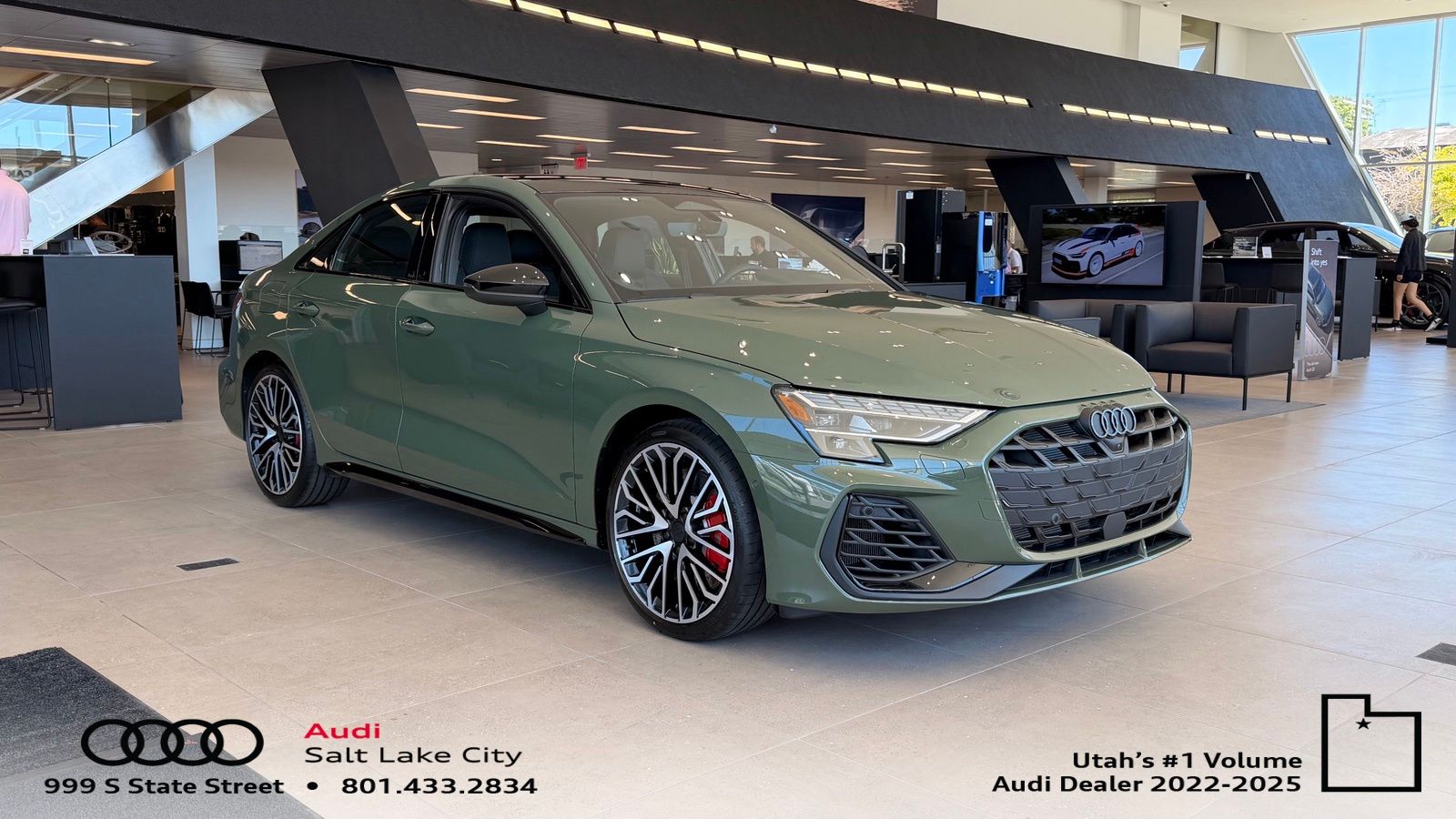 District Green Metallic 2026 Audi S3 2.0T quattro Premium Sedan All-Wheel Drive 7-Speed Automatic