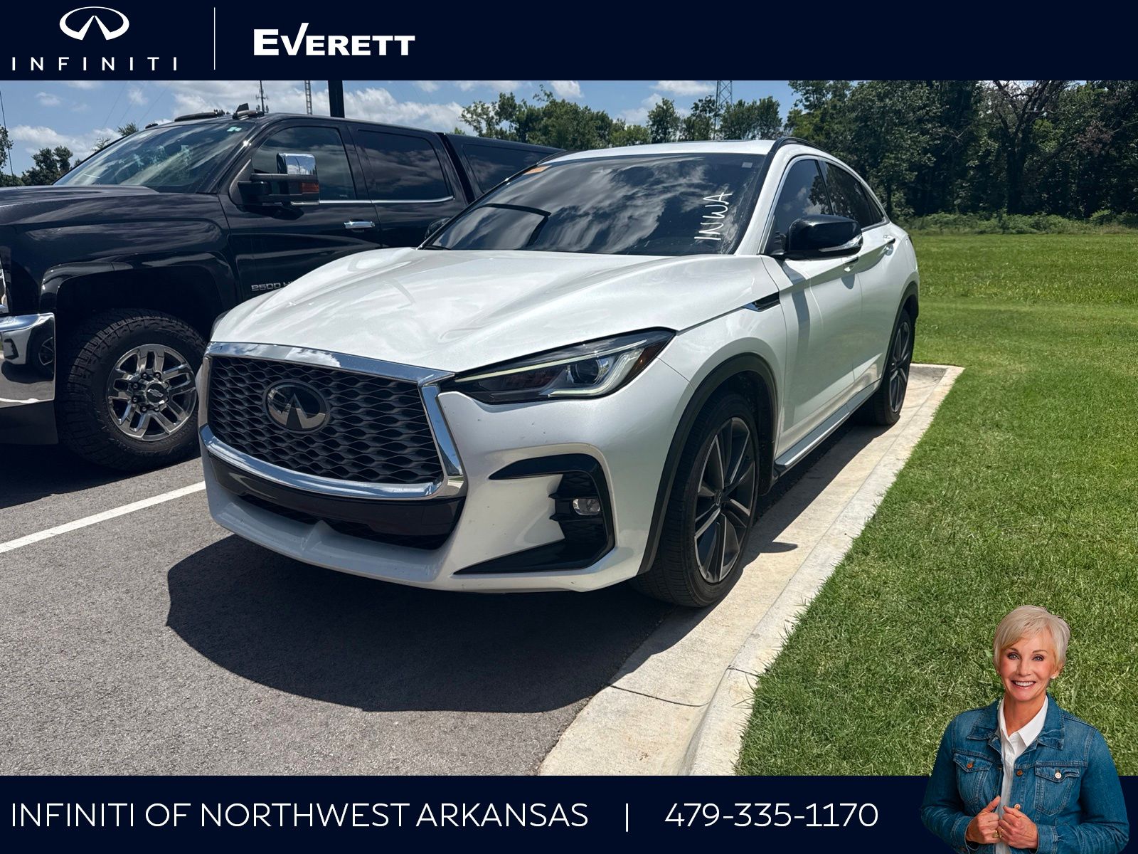 Radiant White 2023 INFINITI QX55 SUV / Crossover All-Wheel Drive Continuously Variable Transmission