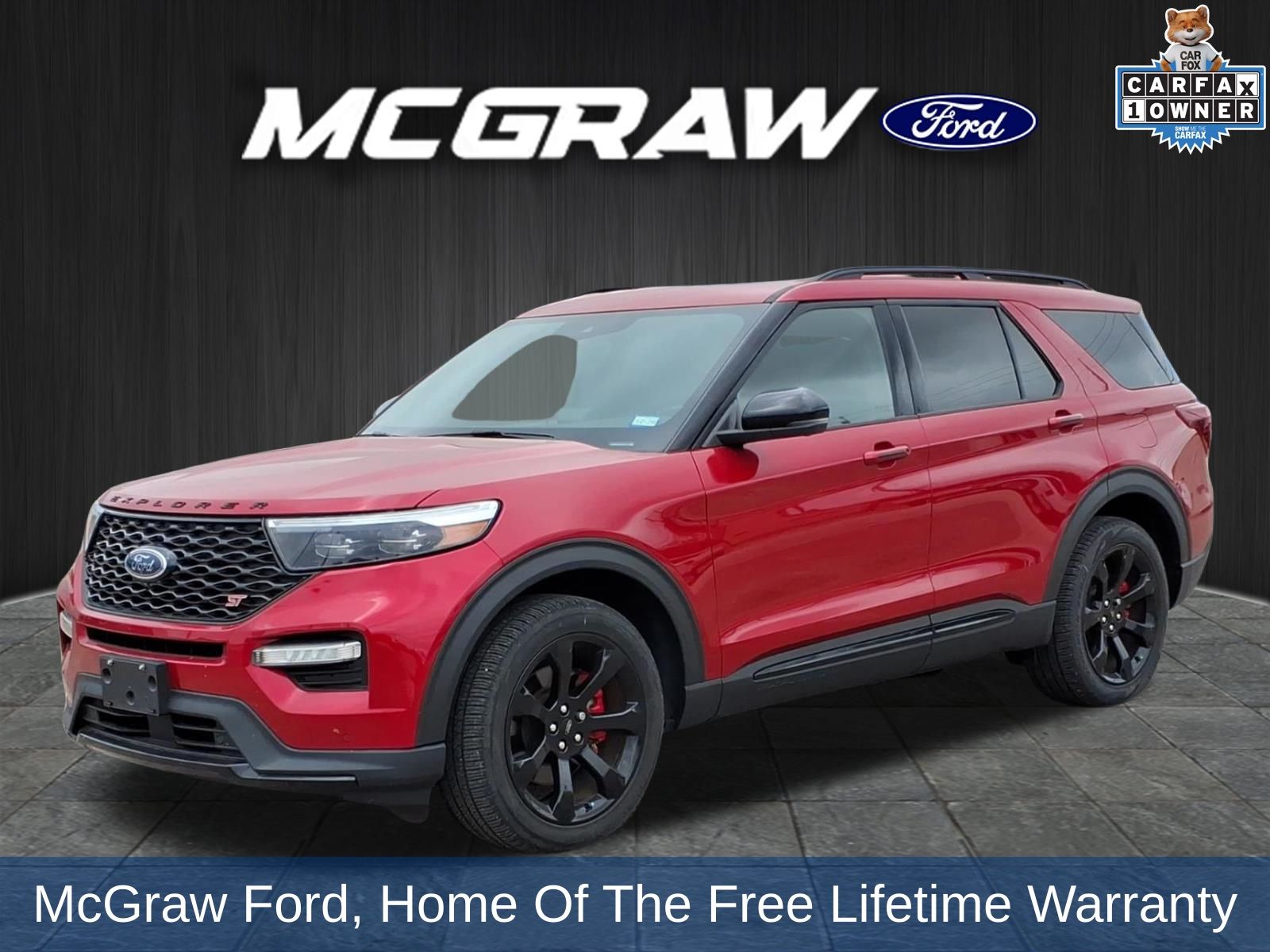 Rapid Red Metallic Tinted Clearcoat 2023 Ford Explorer ST AWD SUV / Crossover All-Wheel Drive Automatic