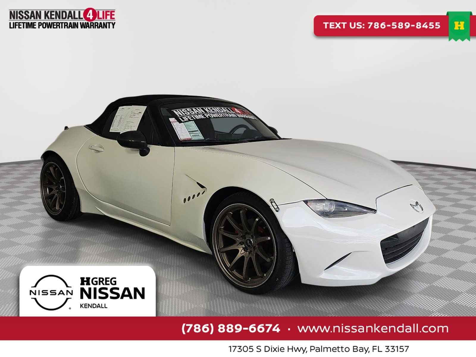 Snowflake White Pearl Mica 2018 Mazda MX-5 Miata Convertible Rear-Wheel Drive 6-Speed Manual