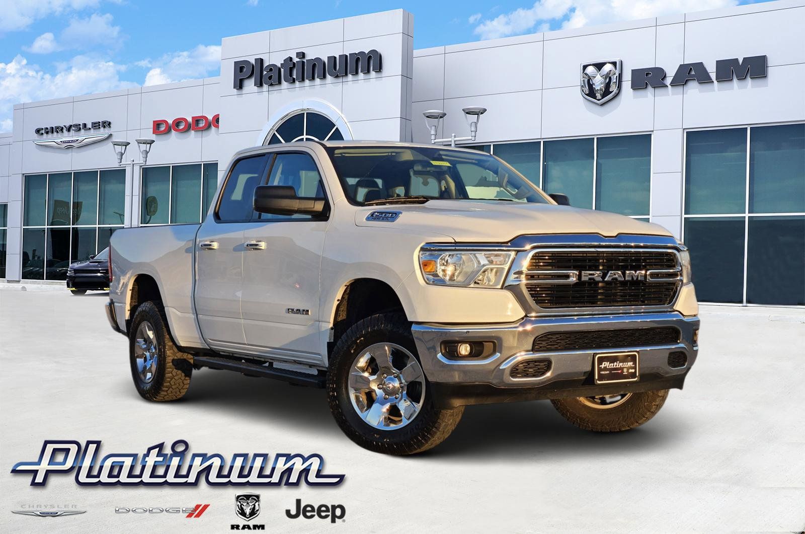 Bright White Clearcoat 2020 RAM 1500 Big Horn Quad Cab 4WD Pickup Truck Four-Wheel Drive 8-Speed Automatic