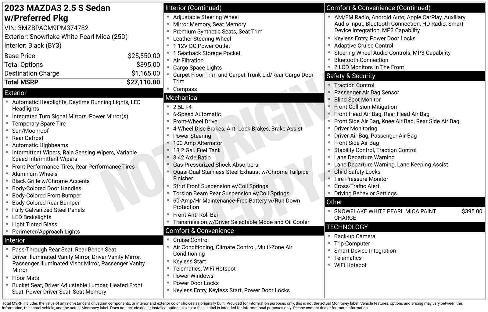 Used Car 2023 Mazda Mazda3  2.5 S Preferred Package For Sale Under $25,000 In Austin, Texas