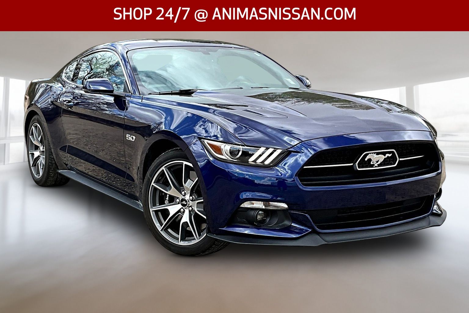 Kona Blue Metallic 2015 Ford Mustang GT 50 Years Limited Edition Coupe RWD Coupe Rear-Wheel Drive 6-Speed Manual