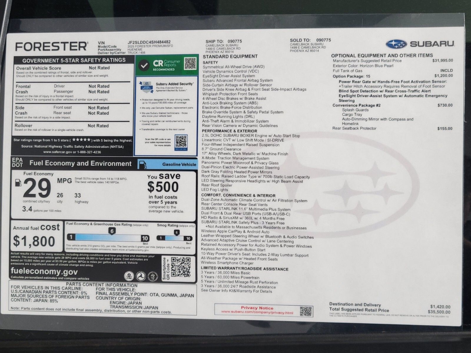 2025 Subaru Forester Premium 35