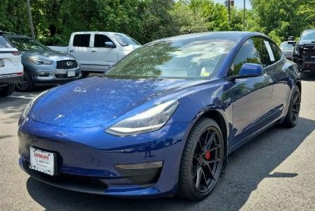 Deep Blue Metallic 2022 Tesla Model 3 Sedan All-Wheel Drive 1-Speed Automatic