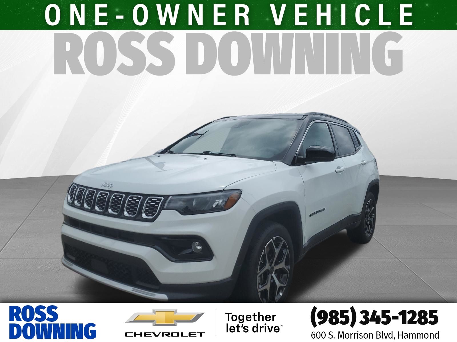 Bright White Clearcoat 2025 Jeep Compass Limited 4WD SUV / Crossover Four-Wheel Drive 8-Speed Automatic