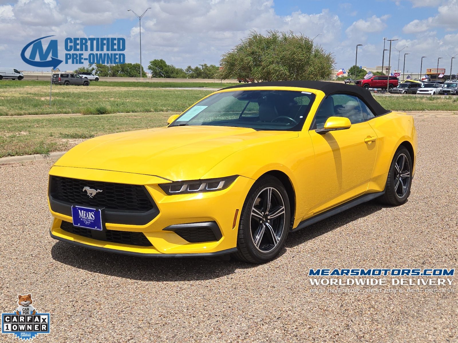 Yellow Splash Metallic Tri-coat 2024 Ford Mustang Convertible Rear-Wheel Drive Automatic