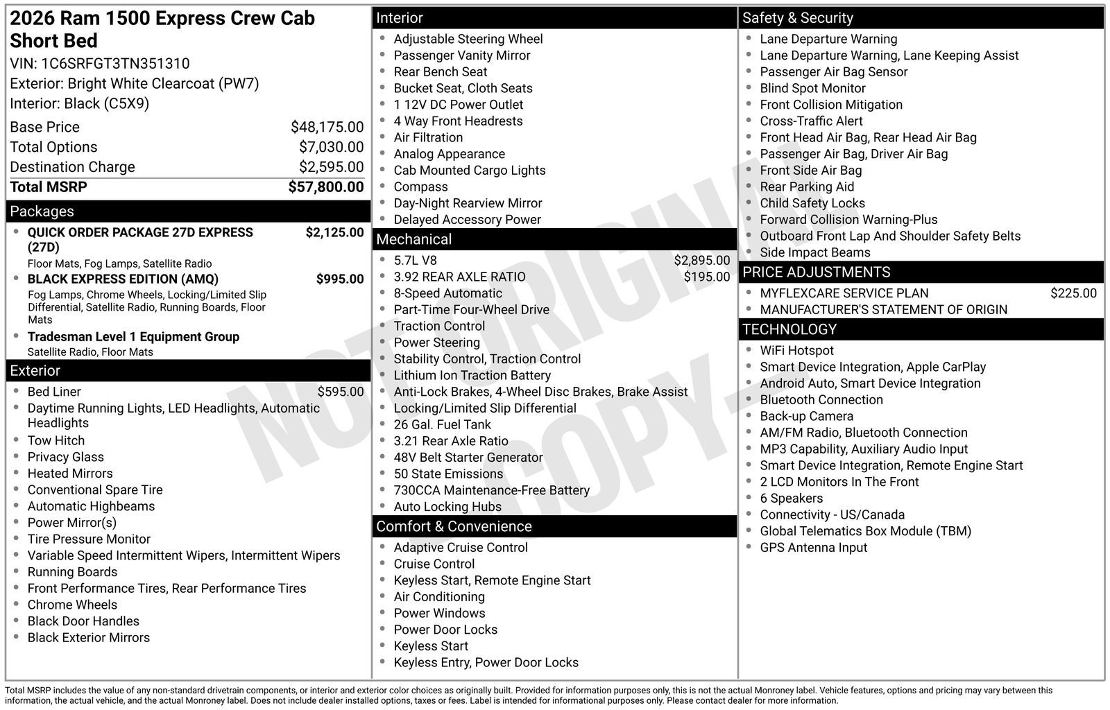 New 2026 Bright White Clearcoat RAM Express image 5