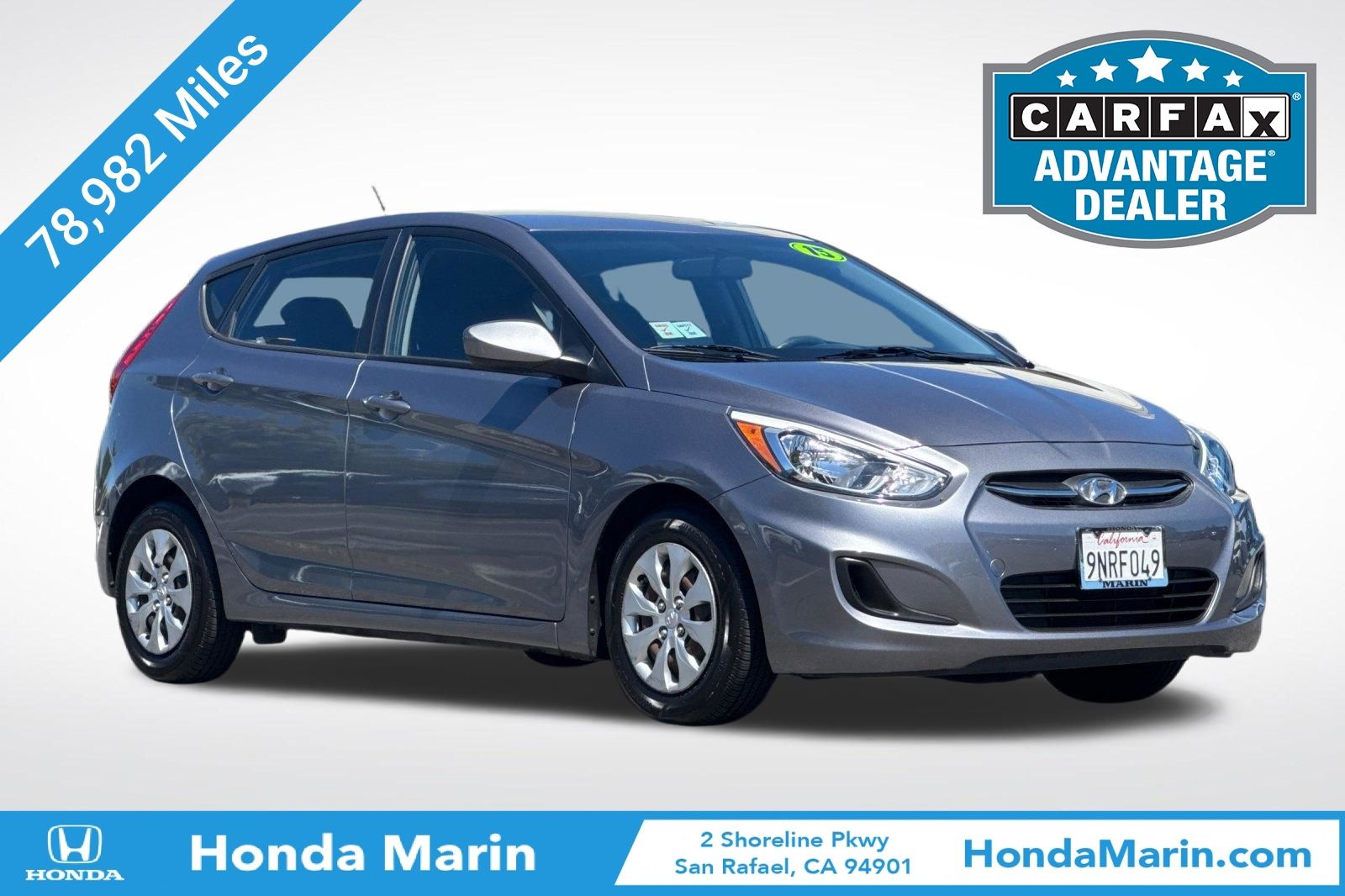 Triathlon Gray Metallic 2015 Hyundai Accent Hatchback Front-Wheel Drive 6-Speed Automatic Overdrive