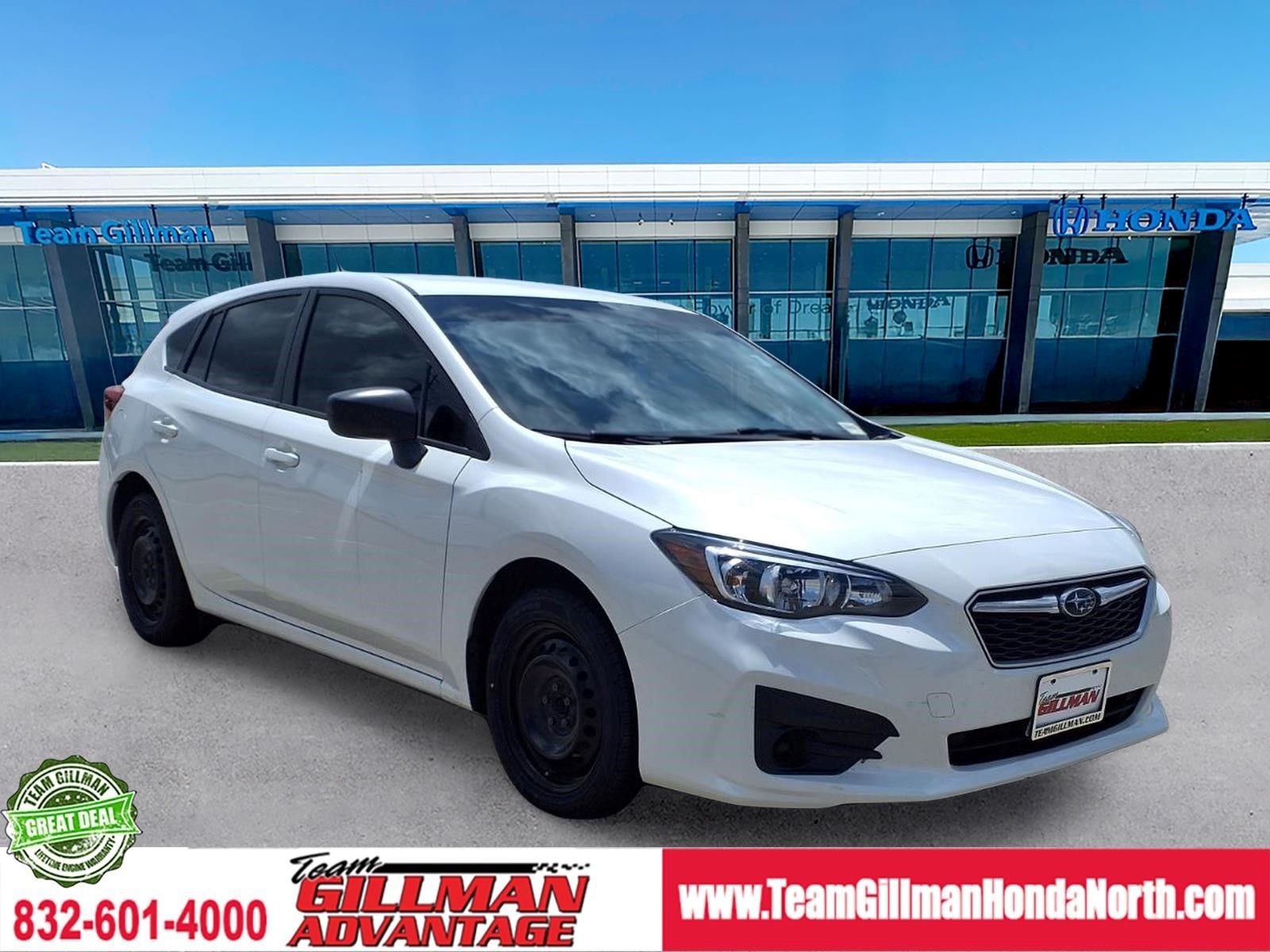 Crystal White Pearl 2019 Subaru Impreza 2.0i Hatchback AWD Hatchback All-Wheel Drive Continuously Variable Transmission