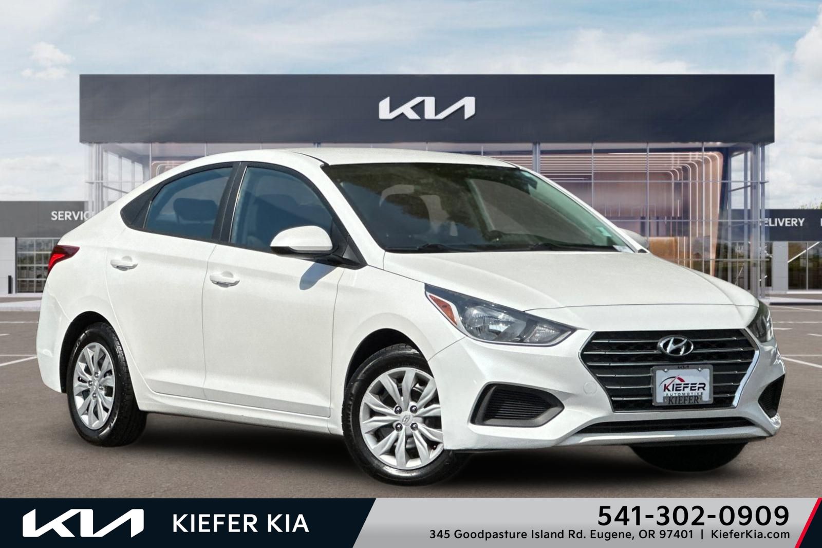 Frost White Pearl 2020 Hyundai Accent Sedan Front-Wheel Drive Continuously Variable Transmission