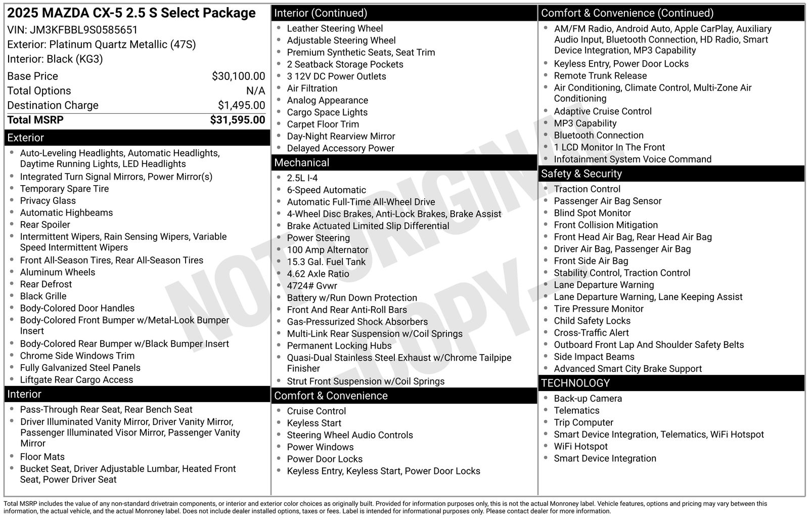 Used Car 2025 Mazda Cx-5  2.5 S Select Package For Sale Under $25,000 In Austin, Texas