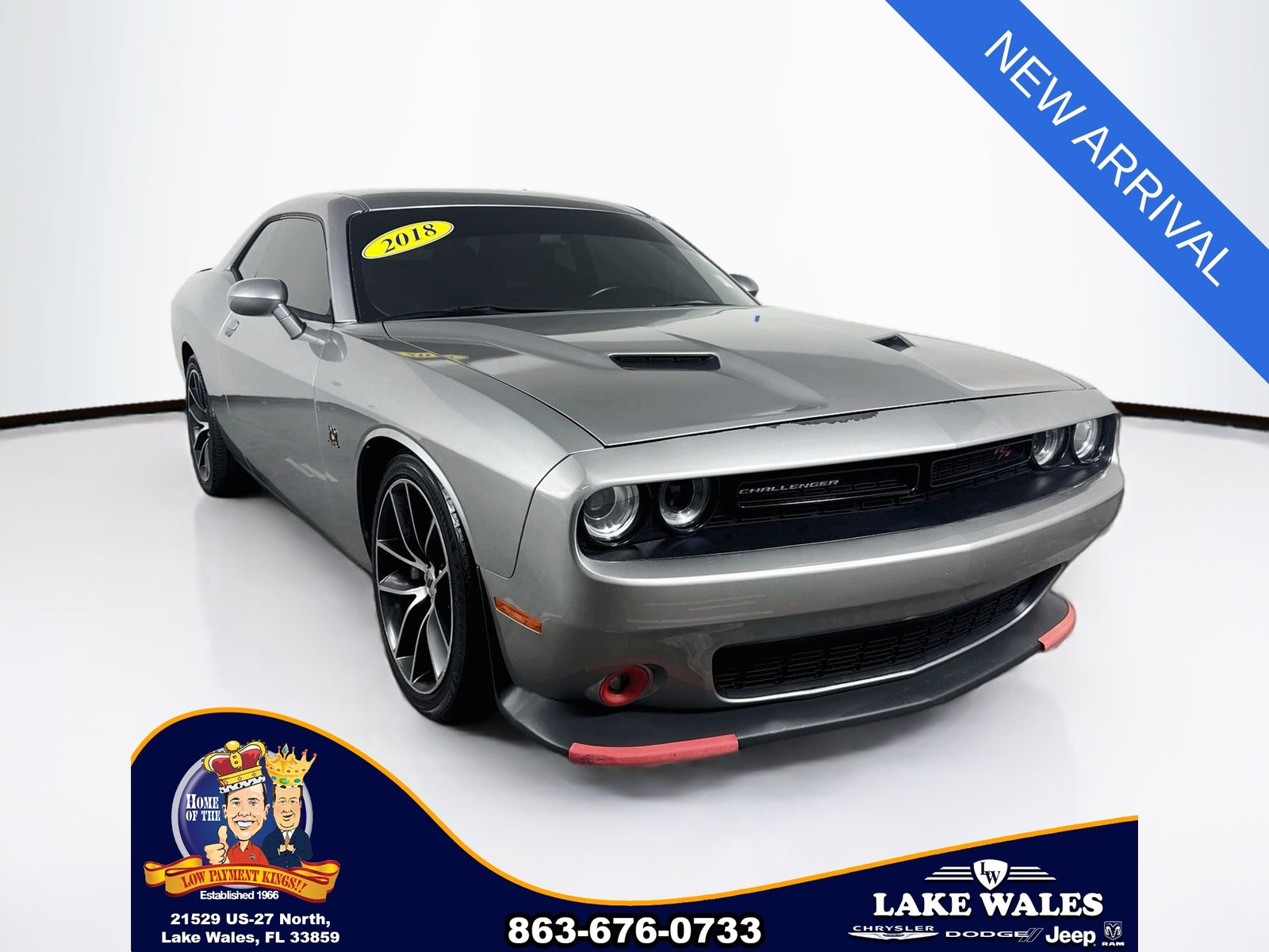 Silver (Billet Clearcoat) 2018 Dodge Challenger Coupe Rear-Wheel Drive 8-Speed Automatic