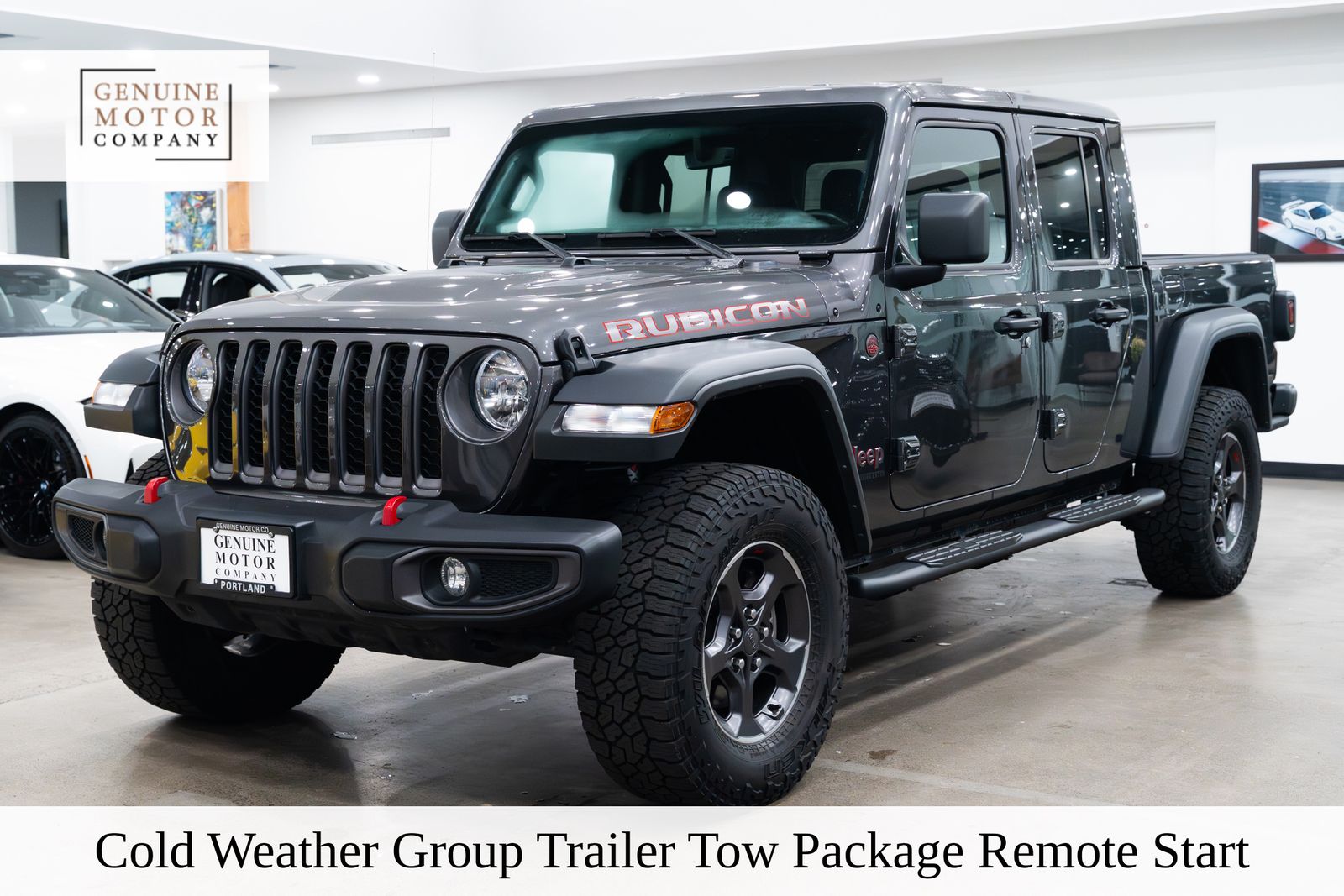 Gray (Granite Crystal Metallic Clearcoat) 2022 Jeep Gladiator Rubicon Crew Cab 4WD Pickup Truck Four-Wheel Drive 8-Speed Automatic