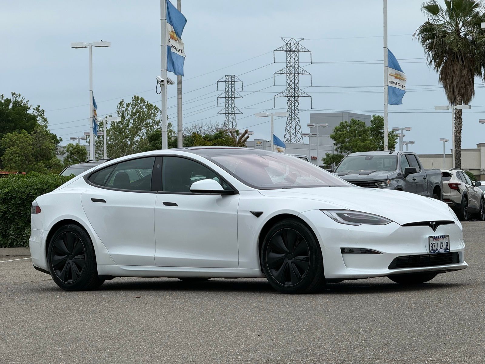 Pearl White Multi-Coat 2022 Tesla Model S AWD Sedan All-Wheel Drive 1-Speed Automatic