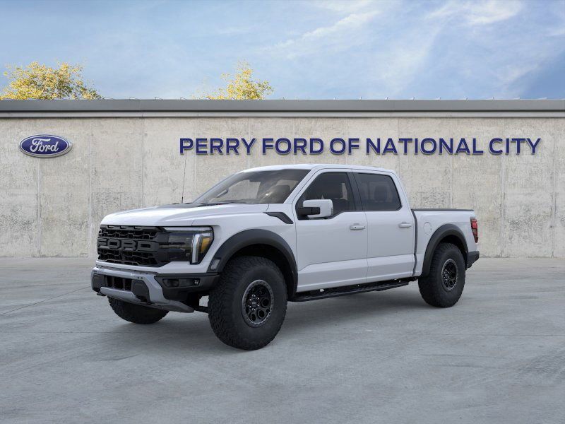 White Metallic 2025 Ford F-150 Raptor SuperCrew 4WD Pickup Truck Four-Wheel Drive Automatic