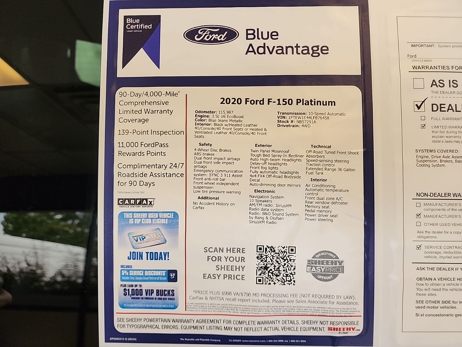 Certified Used 2020 Blue Ford Platinum image 9