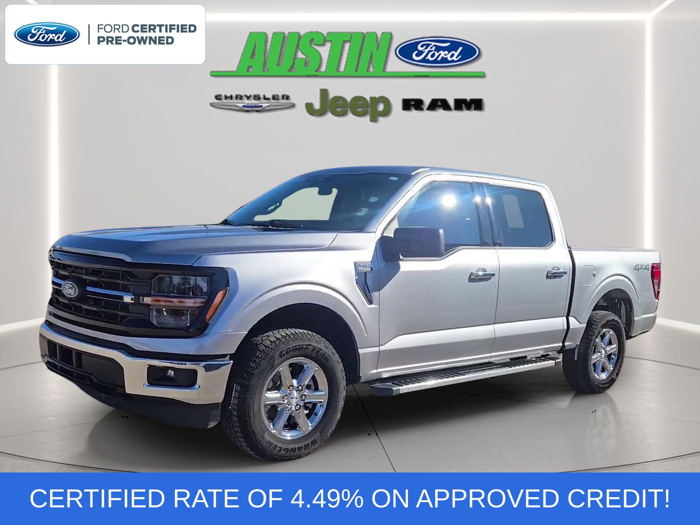 Silver Metallic 2025 Ford F-150 Pickup Truck Four-Wheel Drive Automatic