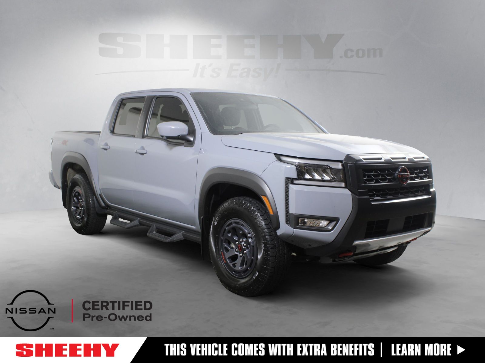 Boulder Gray 2026 Nissan Frontier Pickup Truck Four-Wheel Drive 9-Speed Automatic Overdrive