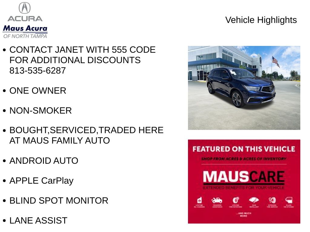 Used 2019 Acura MDX 3.5L Technology Package 4D Sport Utility