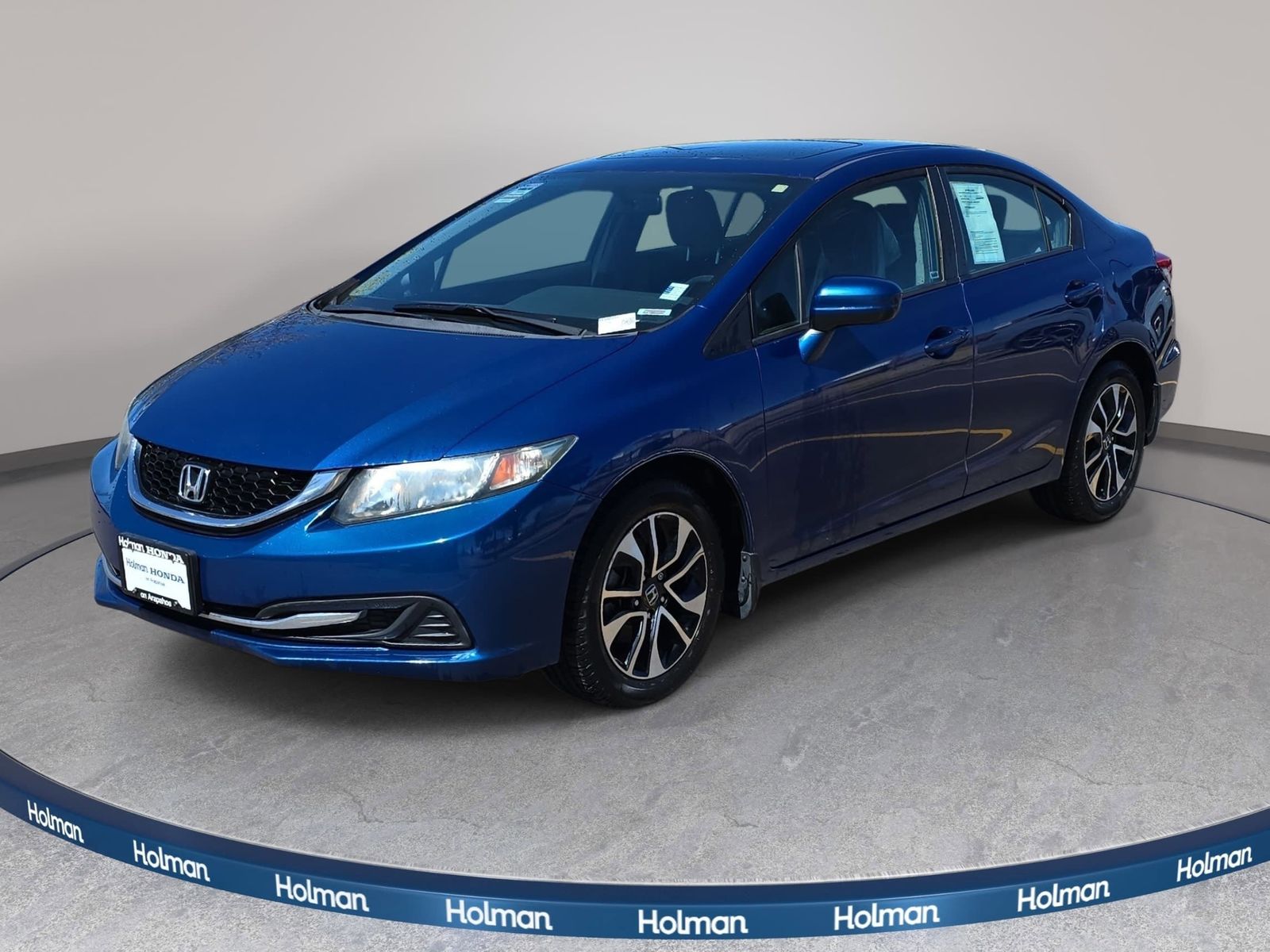 Dyno Blue Pearl 2015 Honda Civic EX Sedan Front-Wheel Drive Continuously Variable Transmission