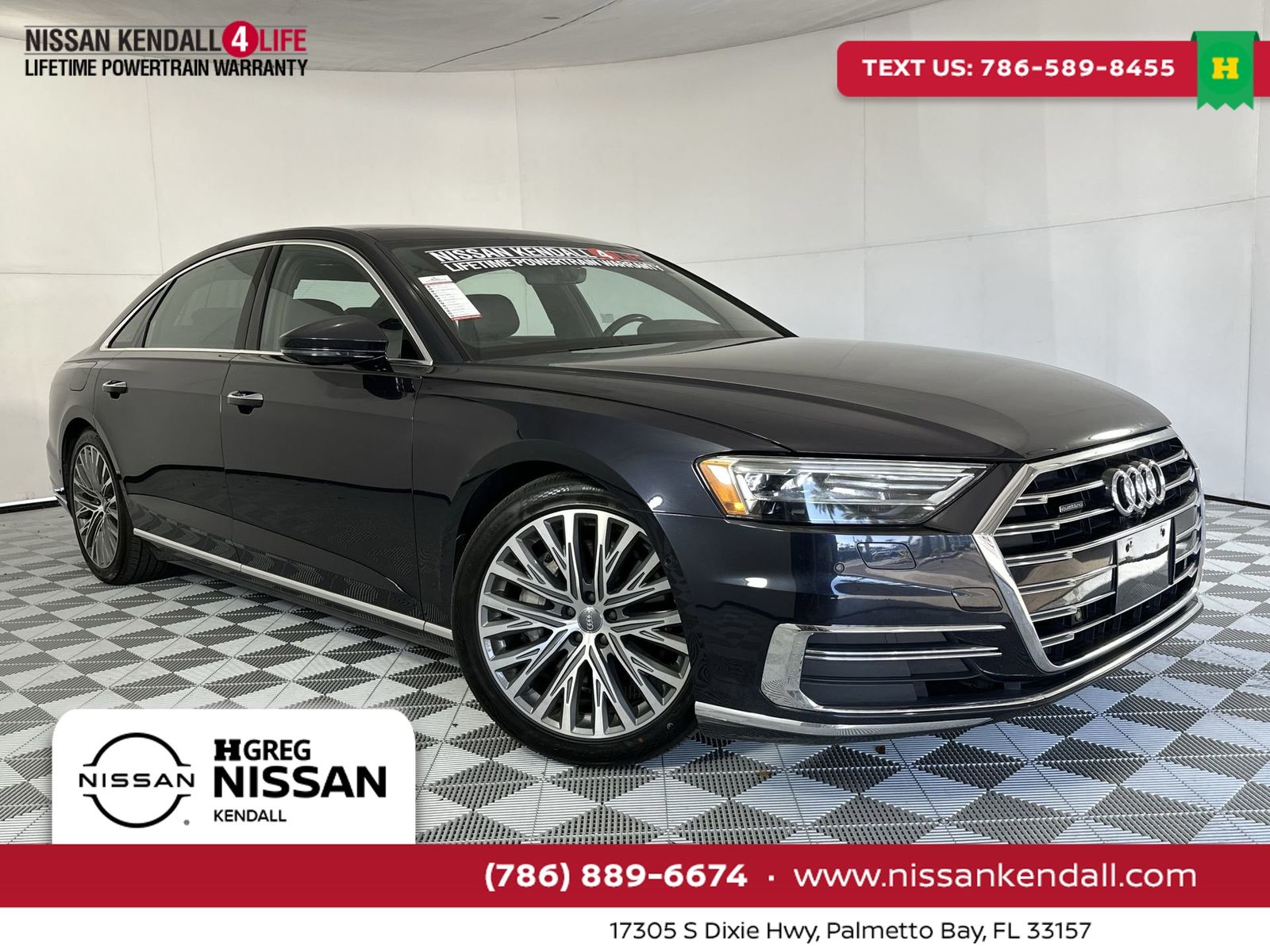 Moonlight Blue Metallic 2019 Audi A8 L 55 TFSI quattro Sedan All-Wheel Drive 8-Speed Automatic