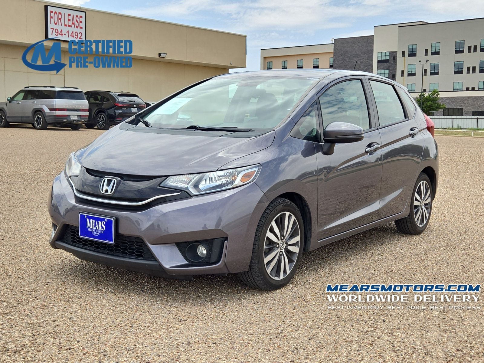 Gray 2015 Honda Fit Hatchback Front-Wheel Drive Continuously Variable Transmission