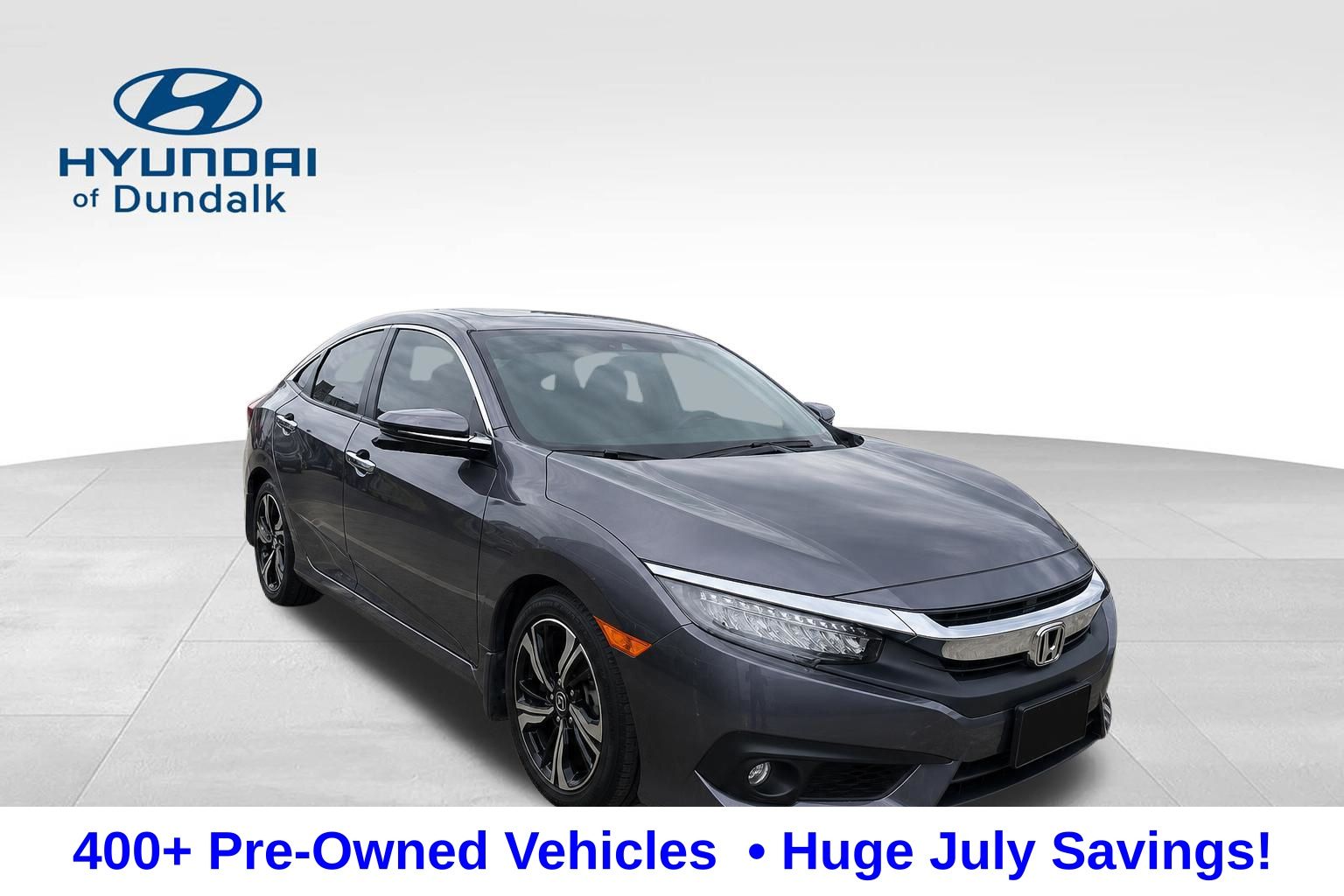 Gray 2018 Honda Civic Sedan Front-Wheel Drive Continuously Variable Transmission