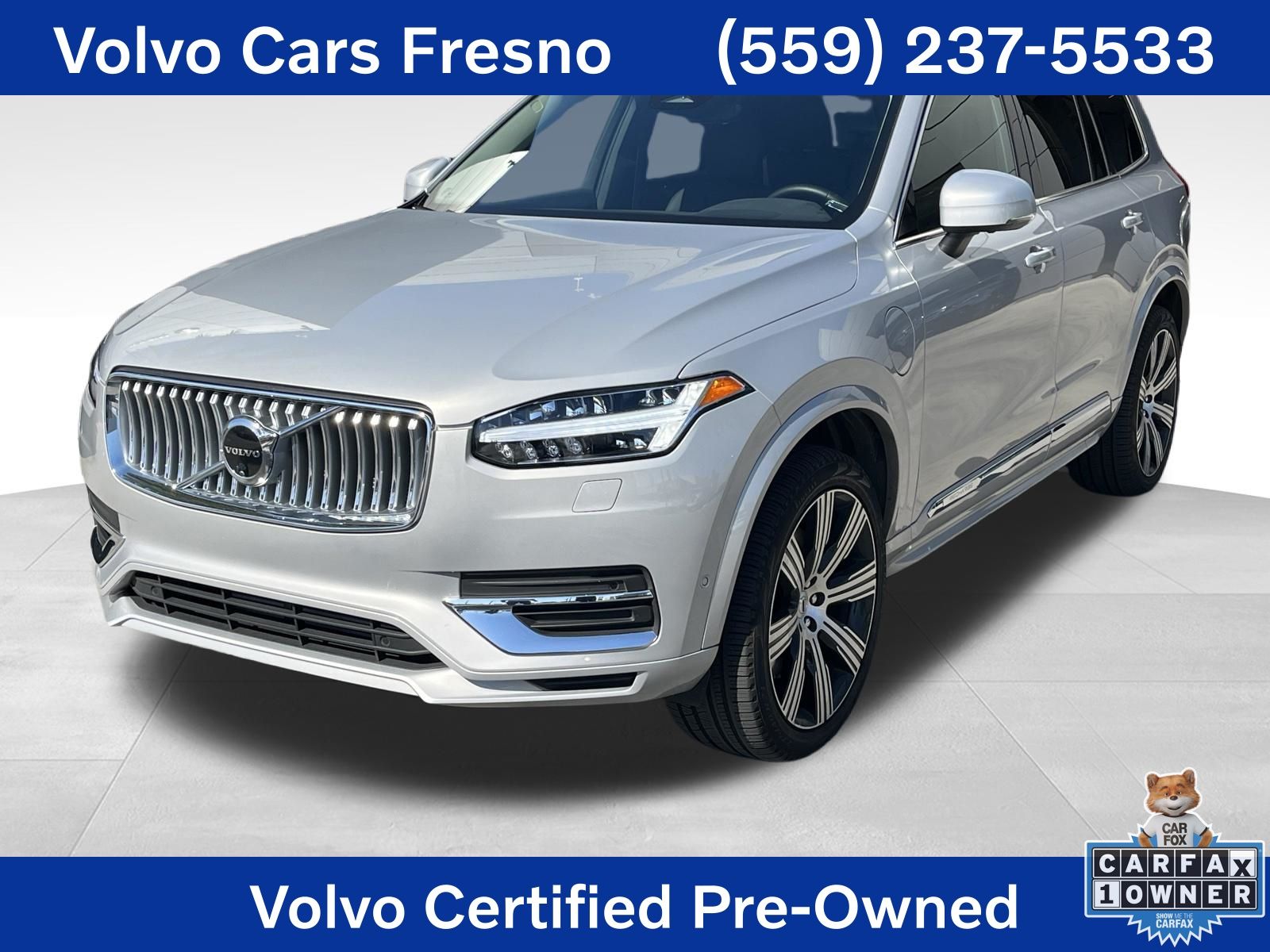 Silver 2024 Volvo XC90 Recharge T8 Plus Bright Theme 7-Passenger eAWD SUV / Crossover All-Wheel Drive Automatic