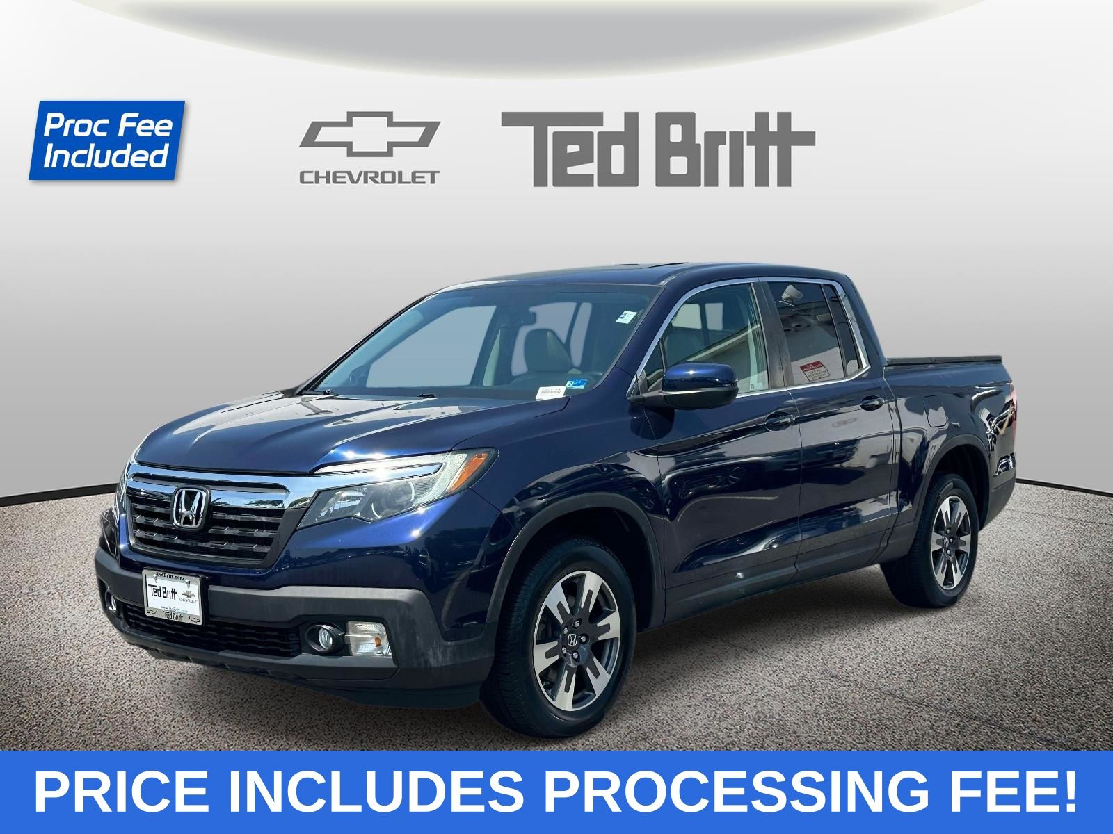 Blue 2019 Honda Ridgeline Pickup Truck All-Wheel Drive 6-Speed Automatic