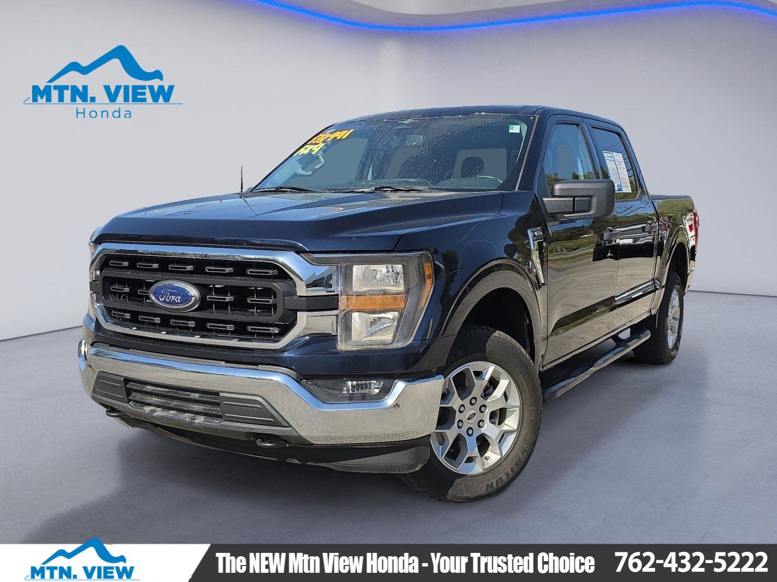 Antimatter Blue Metallic 2023 Ford F-150 XLT SuperCrew 4WD Pickup Truck Four-Wheel Drive Automatic
