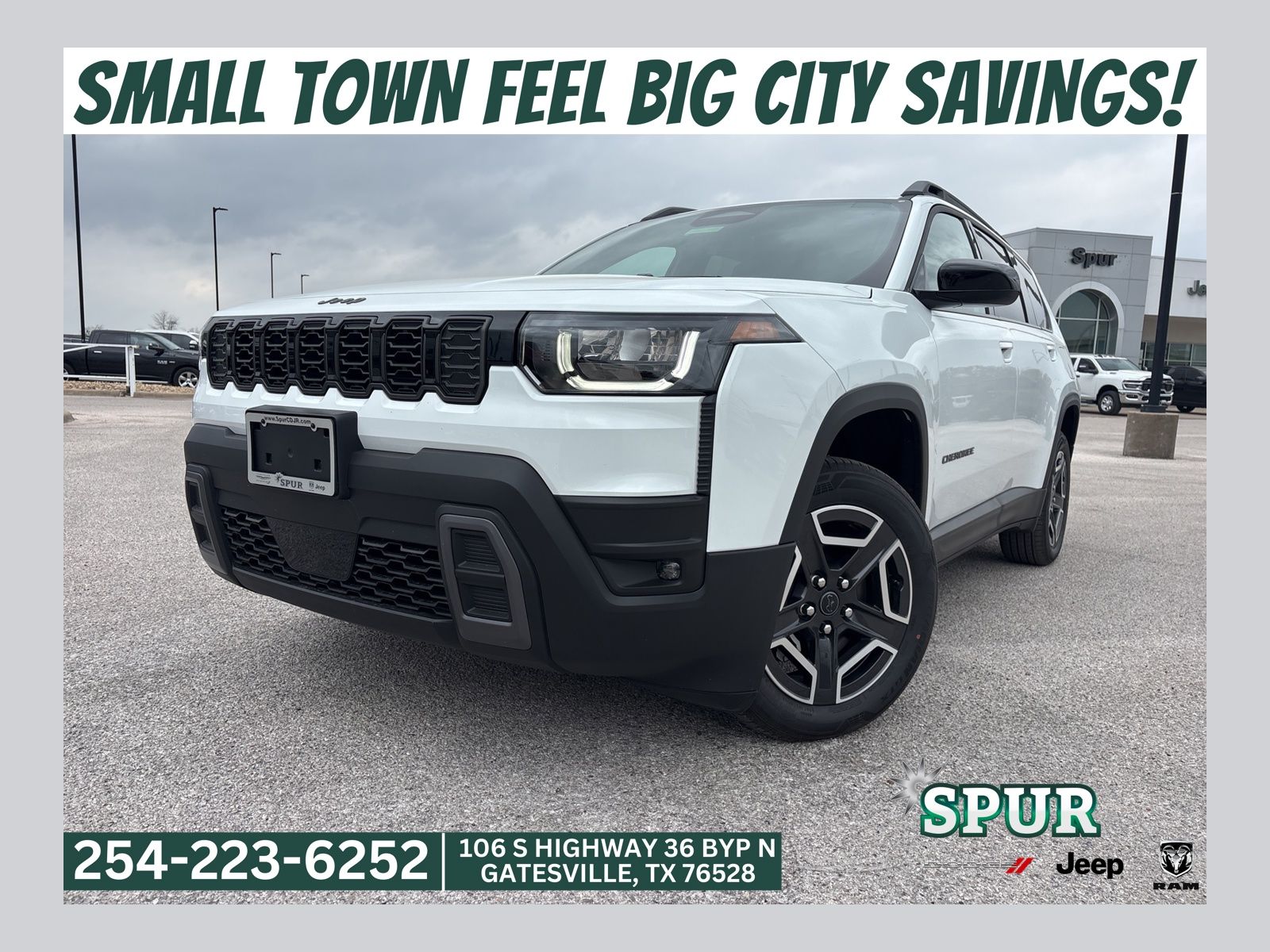 Bright White Clearcoat 2026 Jeep Cherokee Laredo 4WD SUV / Crossover Four-Wheel Drive Continuously Variable Transmission