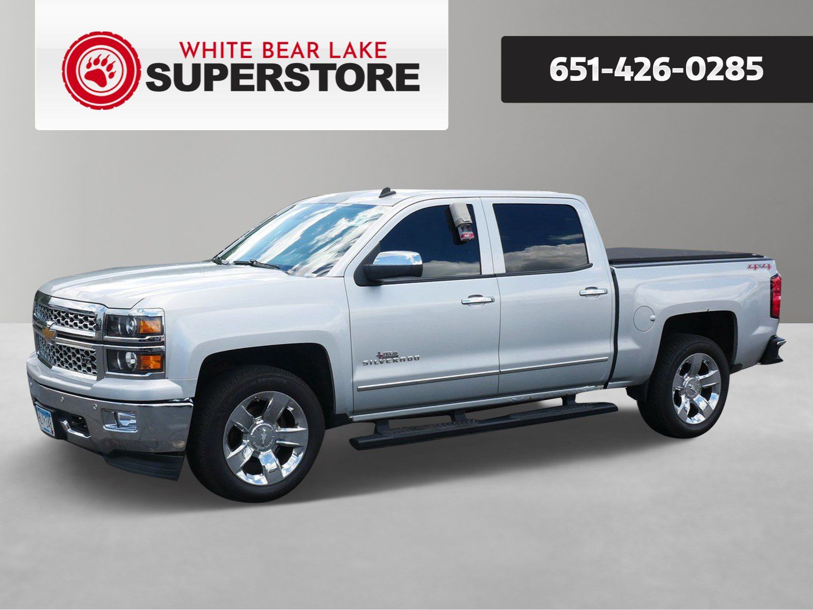 Silver Ice Metallic 2014 Chevrolet Silverado 1500 Pickup Truck Four-Wheel Drive 6-Speed Automatic Overdrive