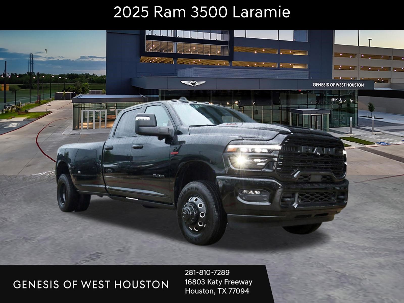 Diamond Black Crystal Pearlcoat 2025 RAM 3500 Pickup Truck Four-Wheel Drive 8-Speed Automatic
