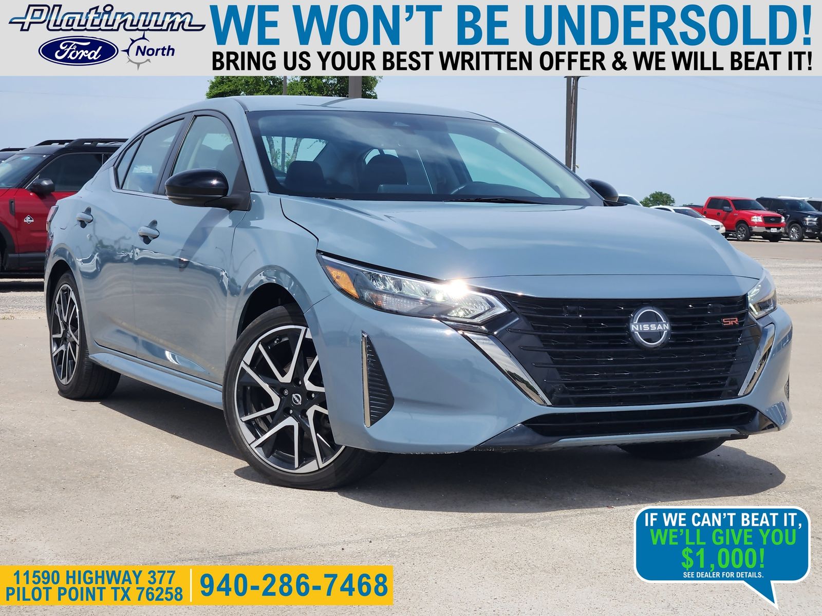 Atlantic Gray Metallic 2024 Nissan Sentra SR FWD Sedan Front-Wheel Drive Continuously Variable Transmission