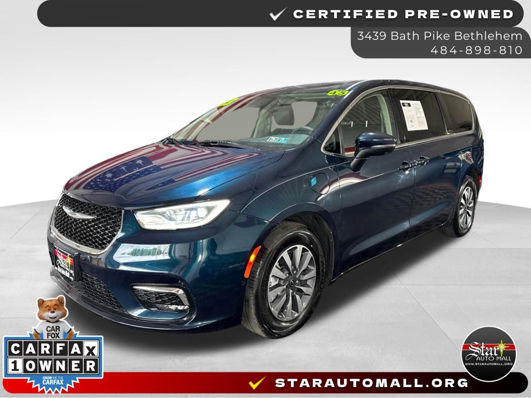 Blue Pearl 2023 Chrysler Pacifica Hybrid Minivan Front-Wheel Drive Continuously Variable Transmission