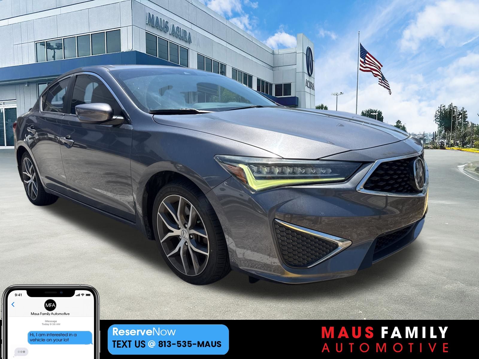 Gray (Modern Steel Metallic) 2019 Acura ILX FWD with Premium Package Sedan Front-Wheel Drive 8-Speed Dual Clutch