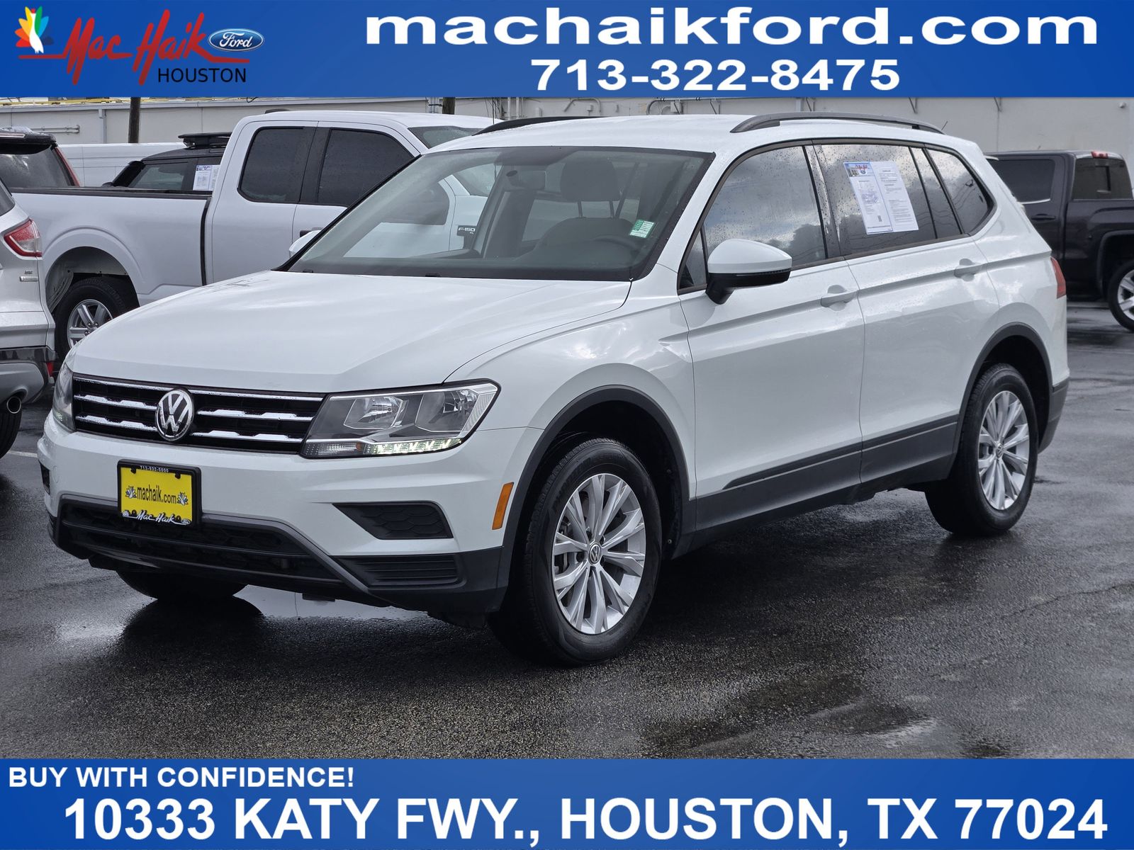 Pure White 2020 Volkswagen Tiguan S FWD SUV / Crossover Front-Wheel Drive 8-Speed Automatic