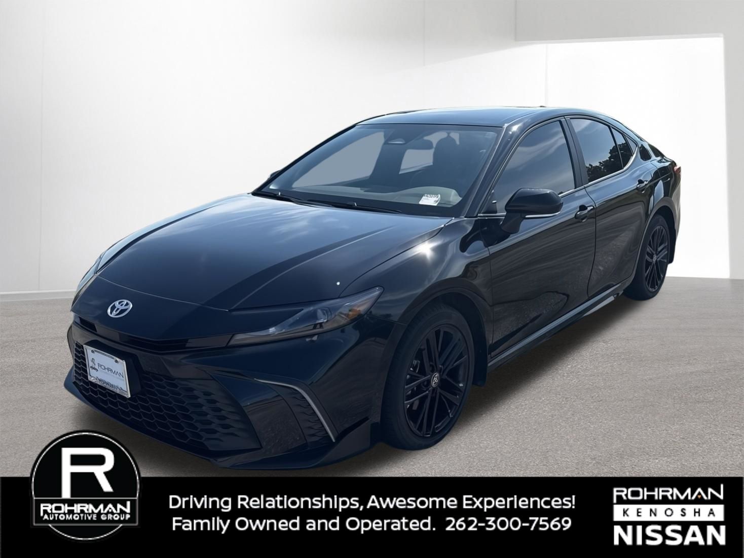 Midnight Black Metallic 2025 Toyota Camry Sedan All-Wheel Drive Continuously Variable Transmission