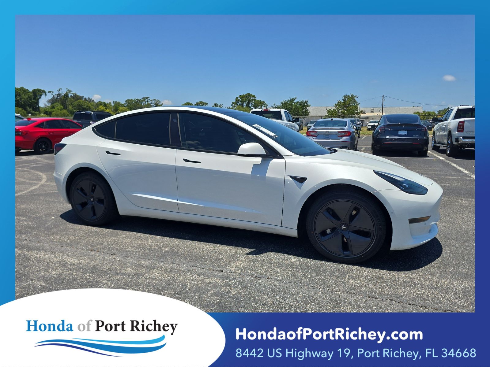 Pearl White Multi-Coat 2021 Tesla Model 3 Sedan Rear-Wheel Drive 1-Speed Automatic