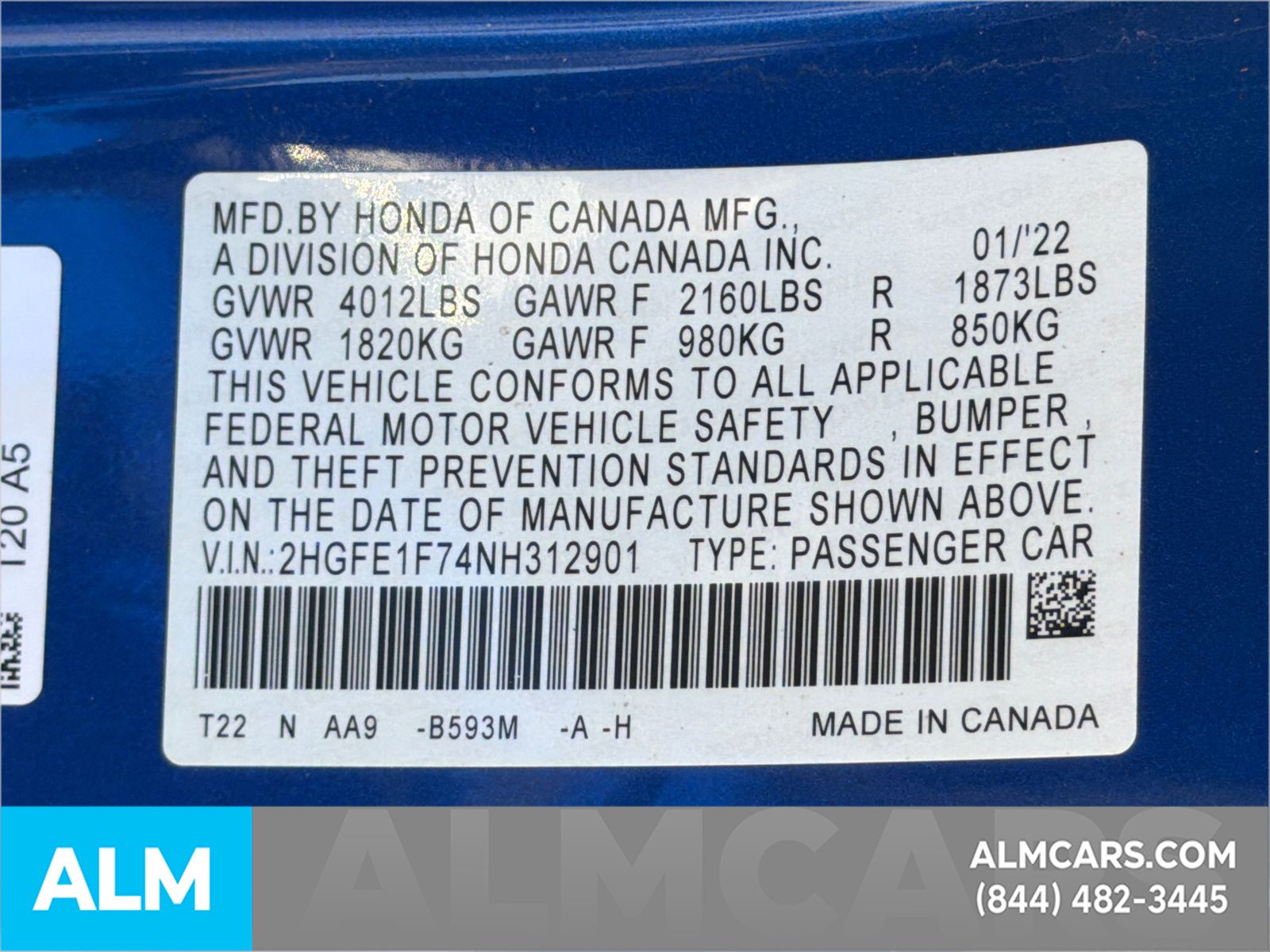 Used 2022 Blue Honda EX image 39