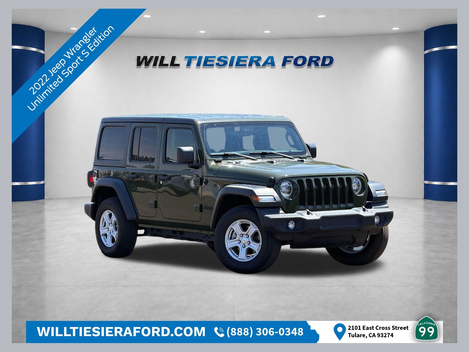 Sarge Green Clearcoat 2022 Jeep Wrangler SUV / Crossover Four-Wheel Drive 8-Speed Automatic
