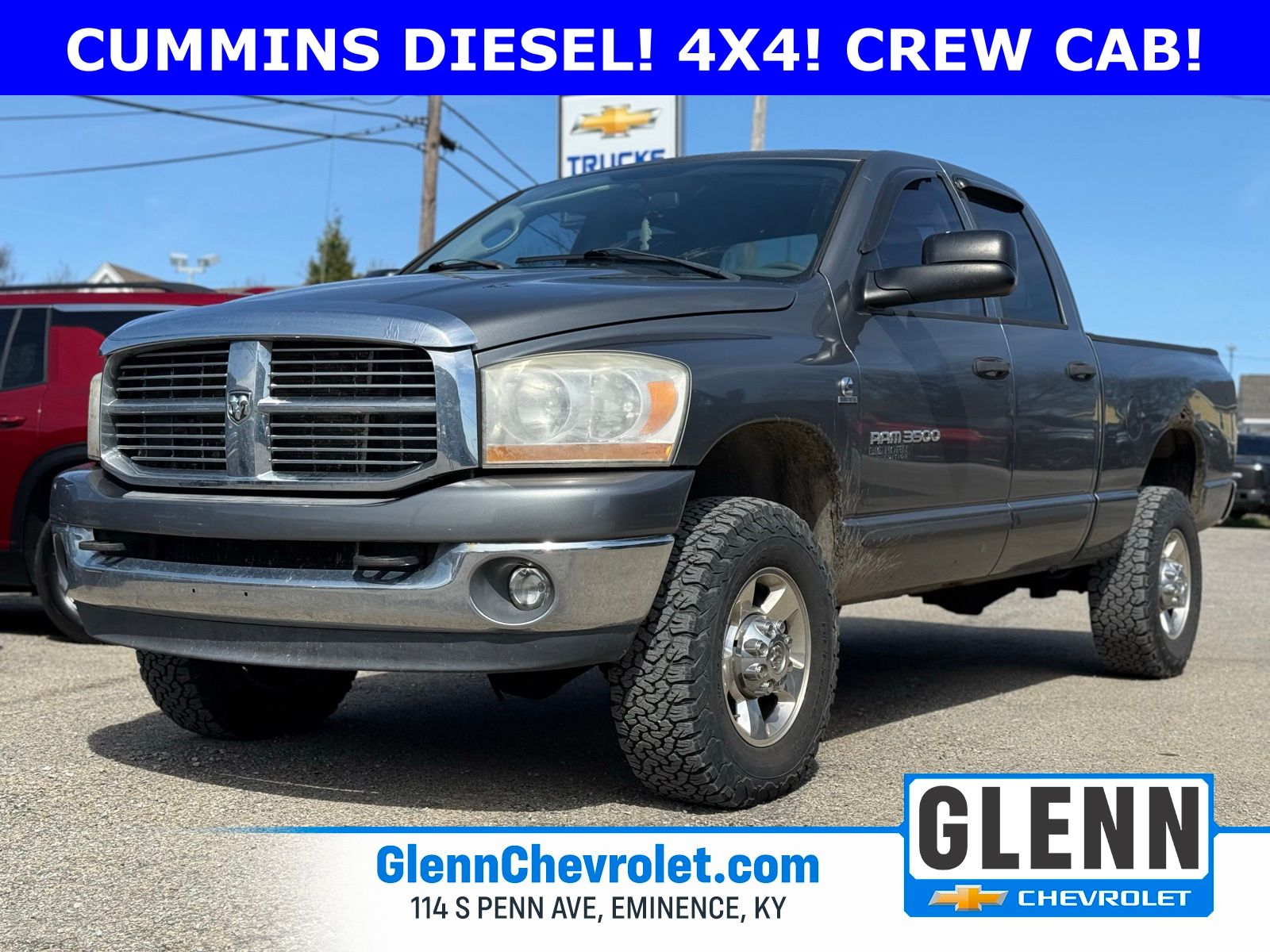 Mineral Gray Metallic Clearcoat 2006 Dodge RAM 3500 SLT Quad Cab 4WD Pickup Truck Four-Wheel Drive 4-Speed Automatic