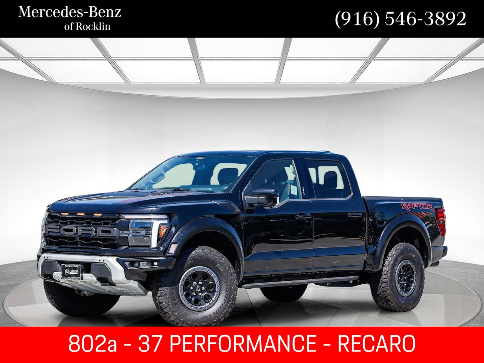Agate Black Metallic 2024 Ford F-150 Raptor SuperCrew 4WD Pickup Truck Four-Wheel Drive Automatic