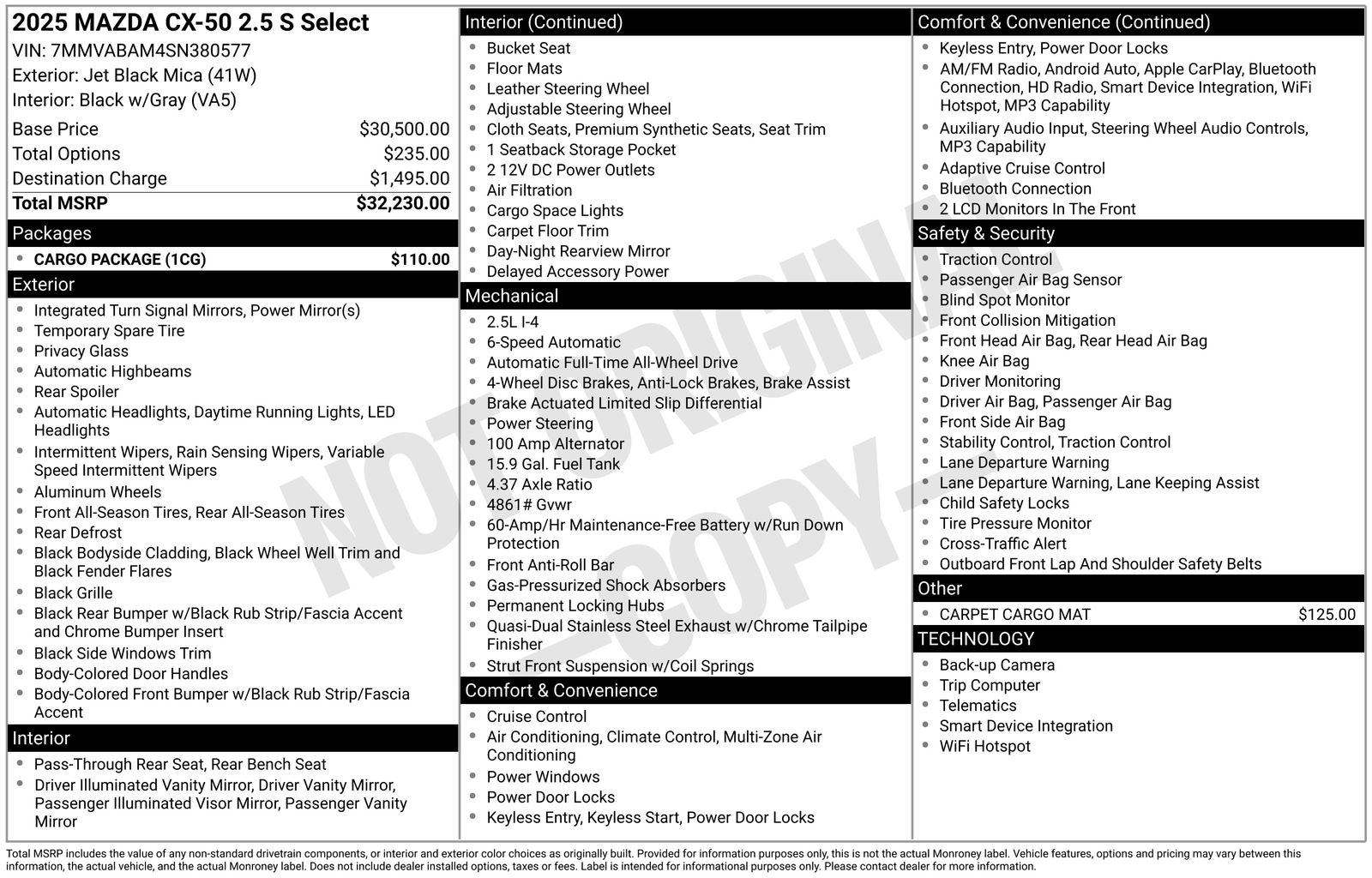 Used Car 2025 Mazda Cx-50  2.5 S Select Package For Sale Under $30,000 In Austin, Texas