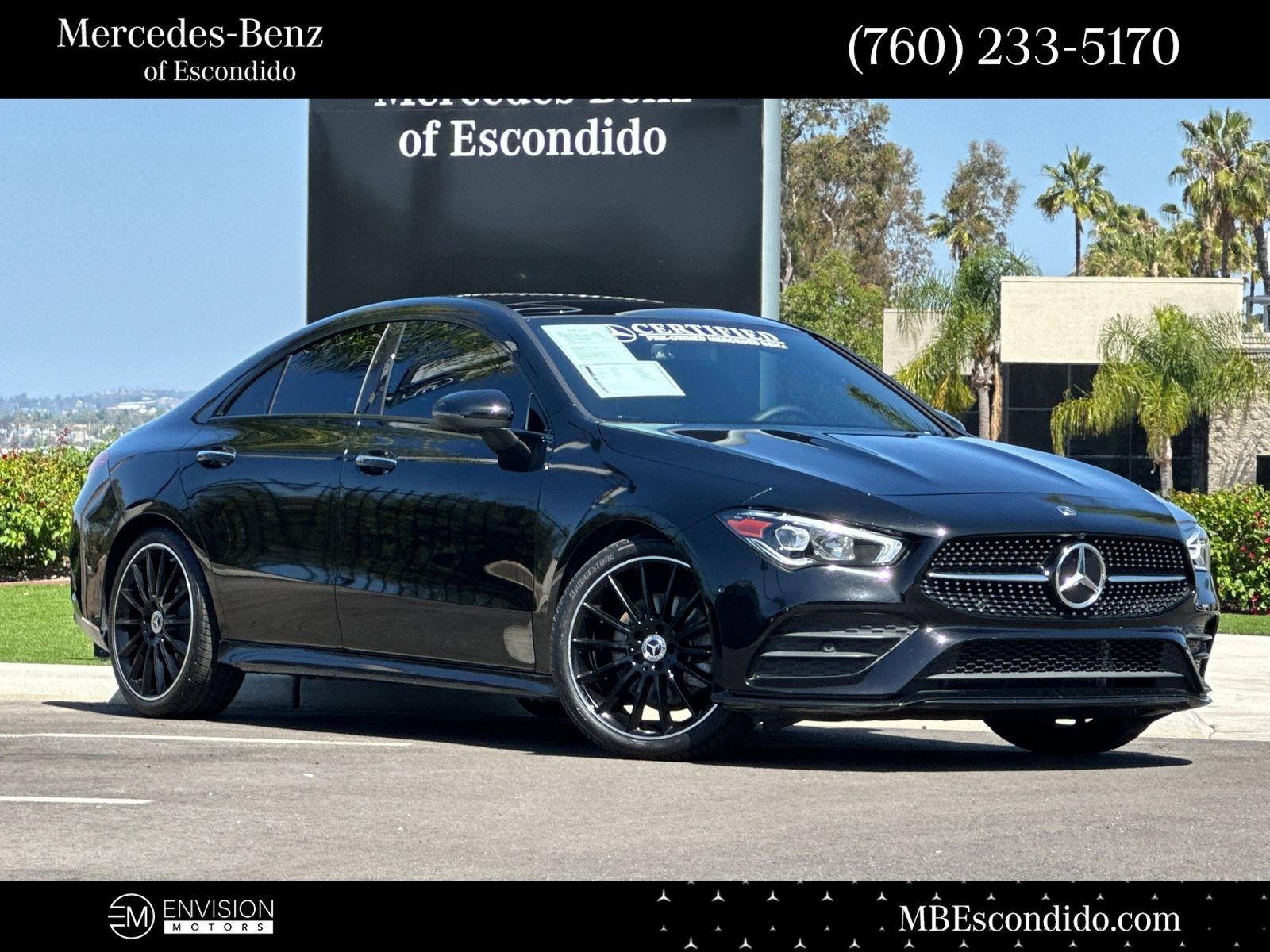 Night Black 2023 Mercedes-Benz CLA 250 FWD Coupe Front-Wheel Drive 7-Speed Automatic